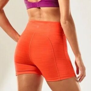 Athleta Ultimate 3" Short Athletic Fitted Shorts Neon Womens Large Running Gym